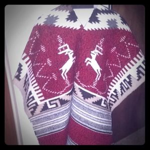 Vintage Wool Poncho/Rug/ Blanket
